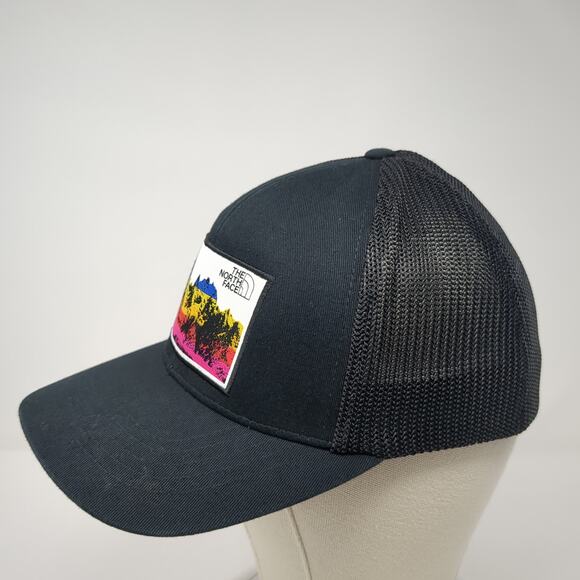 The North Face Fitted Baseball Cap Black One Size Mesh Back Embroidered 6 Panel - Picture 3 of 8